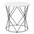 Furniture of America Borche Industrial Wood Round End Table in White
