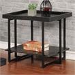 Furniture of America Prakers Industrial Wood 1-Shelf End Table in Black