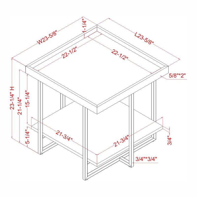 Furniture of America Prakers Industrial Wood 1-Shelf End Table in Black