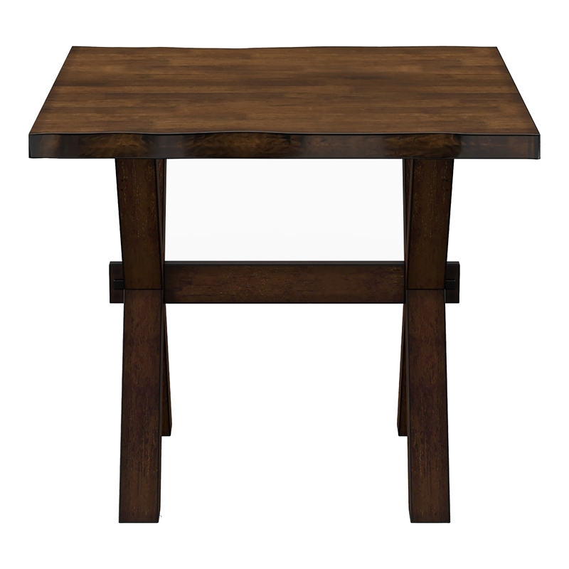 Furniture of America Bradden Transitional Solid Wood End Table in Walnut