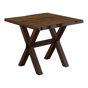 Furniture of America Bradden Transitional Solid Wood End Table in Walnut