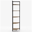 Furniture of America Harkey Industrial Wood 5-Tier Corner Bookcase in Sand Black