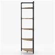 Furniture of America Harkey Industrial Wood 5-Tier Corner Bookcase in Sand Black