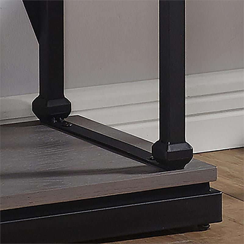 Furniture of America Toggin Industrial Metal 33-Inch Bookcase in Antique Gray