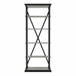 Furniture of America Toggin Industrial Metal 33-Inch Bookcase in Antique Gray