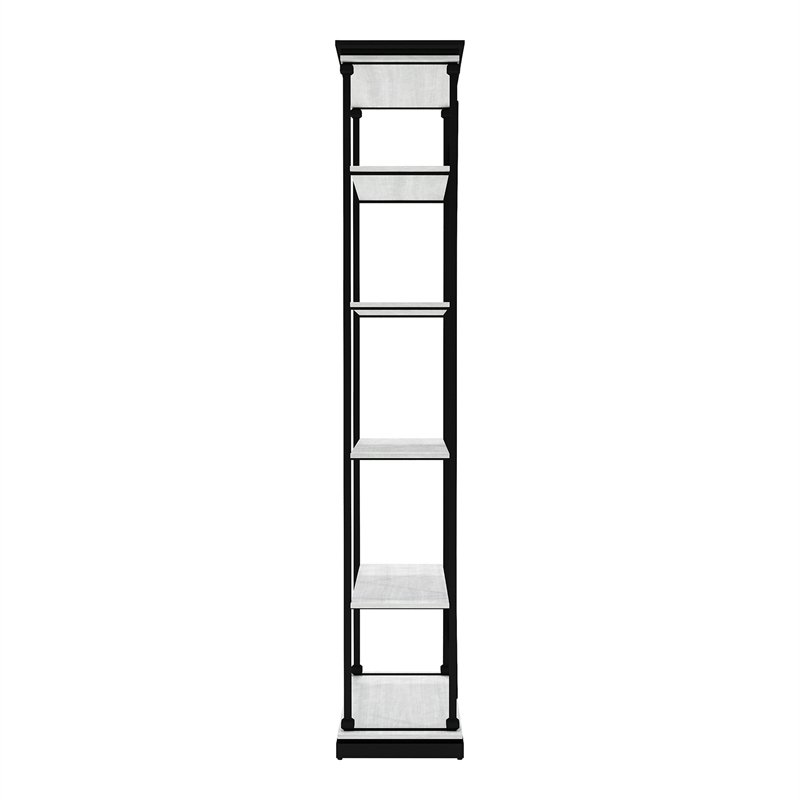 Furniture of America Toggin Industrial Metal 33-Inch Bookcase in Antique White