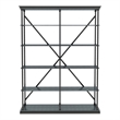 Furniture of America Toggin Industrial Metal 58-Inch Bookcase in Antique Blue