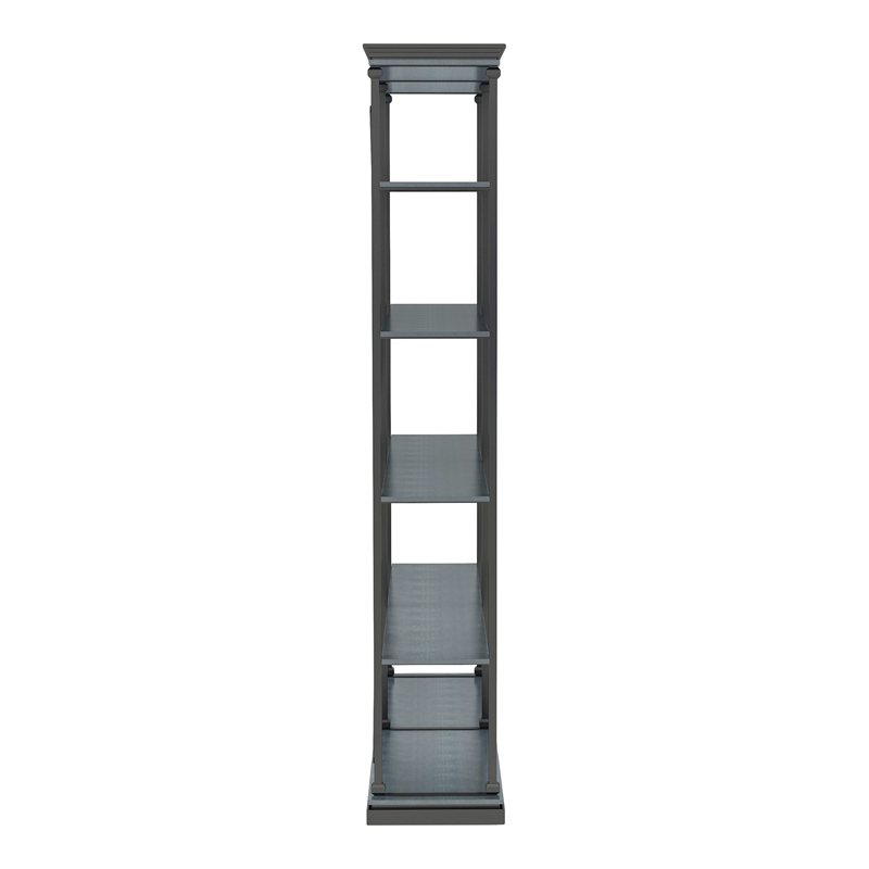 Furniture of America Toggin Industrial Metal 58-Inch Bookcase in Antique Blue
