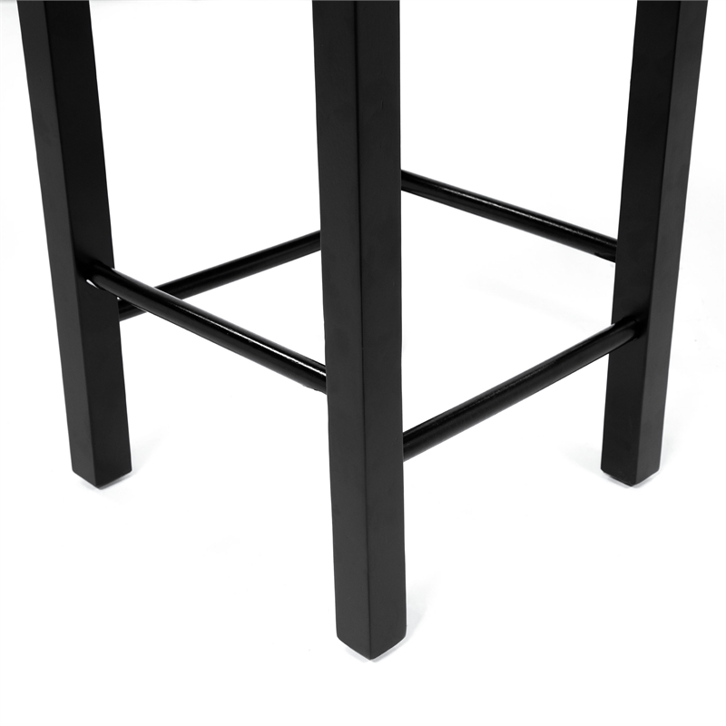 Furniture of America Leenie Wood 3-Piece Counter Height Dining Set in Black