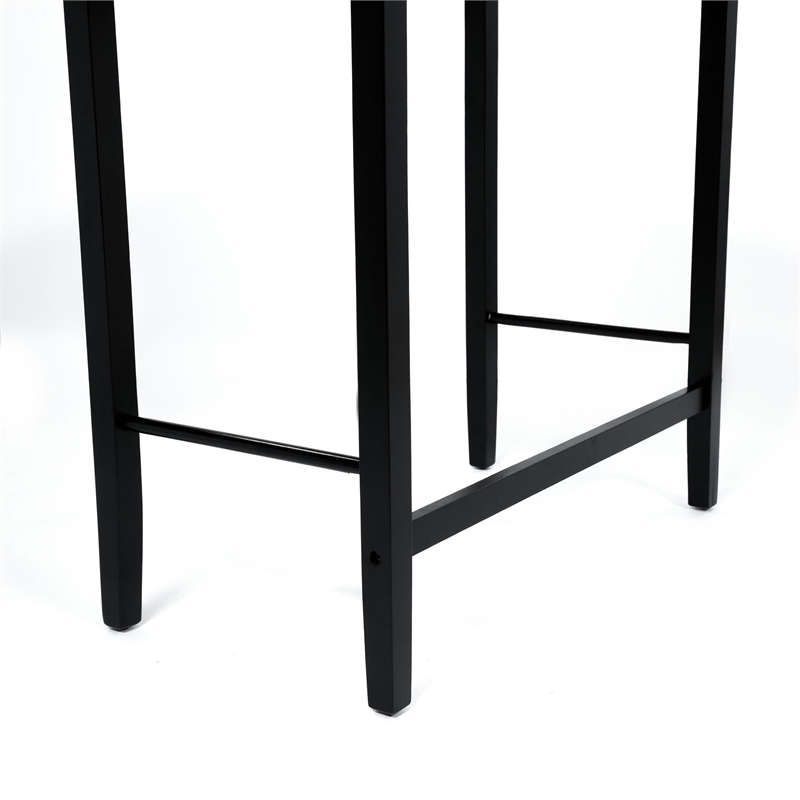 Furniture of America Leenie Wood 3-Piece Counter Height Dining Set in Black