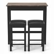 Furniture of America Leenie Wood 3-Piece Counter Height Dining Set in Black