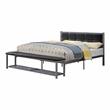 Furniture of America Kushner Industrial Metal Platform Bed with Bench in Black