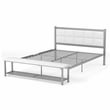 Furniture of America Kushner Industrial Metal Platform Bed with Bench in White