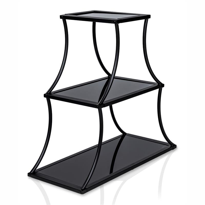 Furniture of America Kladden Industrial Metal 3-Shelf Bookcase in Sand Black