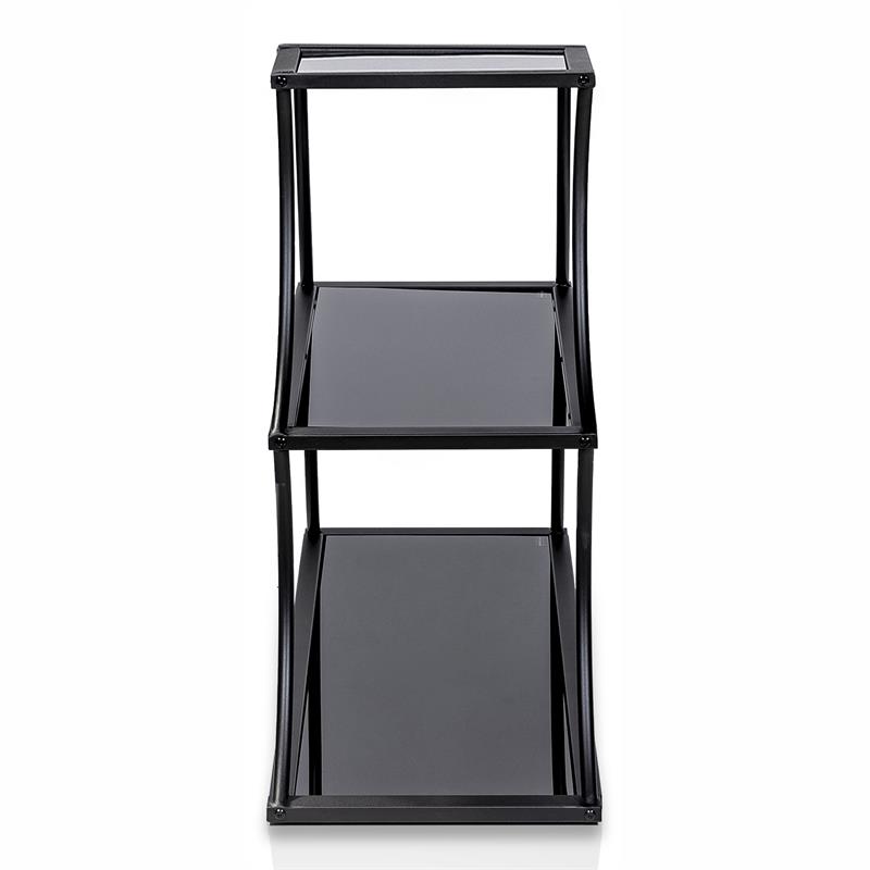 Furniture of America Kladden Industrial Metal 3-Shelf Bookcase in Sand Black