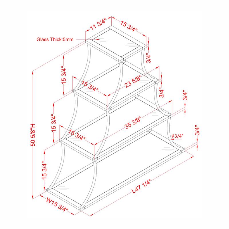 Furniture of America Kladden Industrial Metal 4-Shelf Bookcase in Sand Black