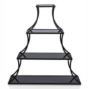 Furniture of America Kladden Industrial Metal 4-Shelf Bookcase in Sand Black