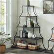 Furniture of America Kladden Industrial Metal 5-Shelf Bookcase in Sand Black