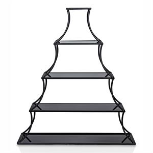 Furniture of America Kladden Industrial Metal 5-Shelf Bookcase in Sand Black