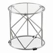 Furniture of America Nikova Glass Top 3-Piece Nesting Table Set in Silver