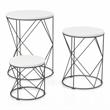 Furniture of America Nikova Contemporary Wood 3-Piece Nesting Tables in White