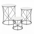 Furniture of America Nikova Contemporary Wood 3-Piece Nesting Tables in White