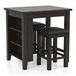 Furniture of America Albana Wood 3-Piece Counter Height Dining Set in Walnut