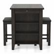 Furniture of America Albana Wood 3-Piece Counter Height Dining Set in Walnut