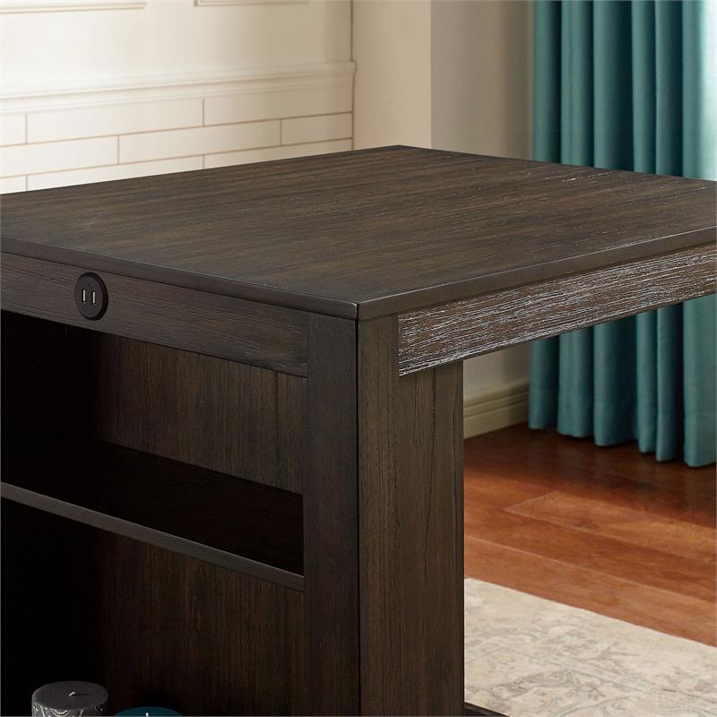 Furniture of America Albana Wood 3-Piece Counter Height Dining Set in Walnut