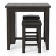 Furniture of America Albana Wood 3-Piece Counter Height Dining Set in Walnut