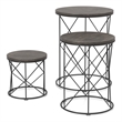 Furniture of America Nikova Contemporary Wood 3-Piece Nesting Tables in Black
