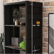 Furniture of America Mandom Modern Metal 4-Shelf Bookcase in Sand Black