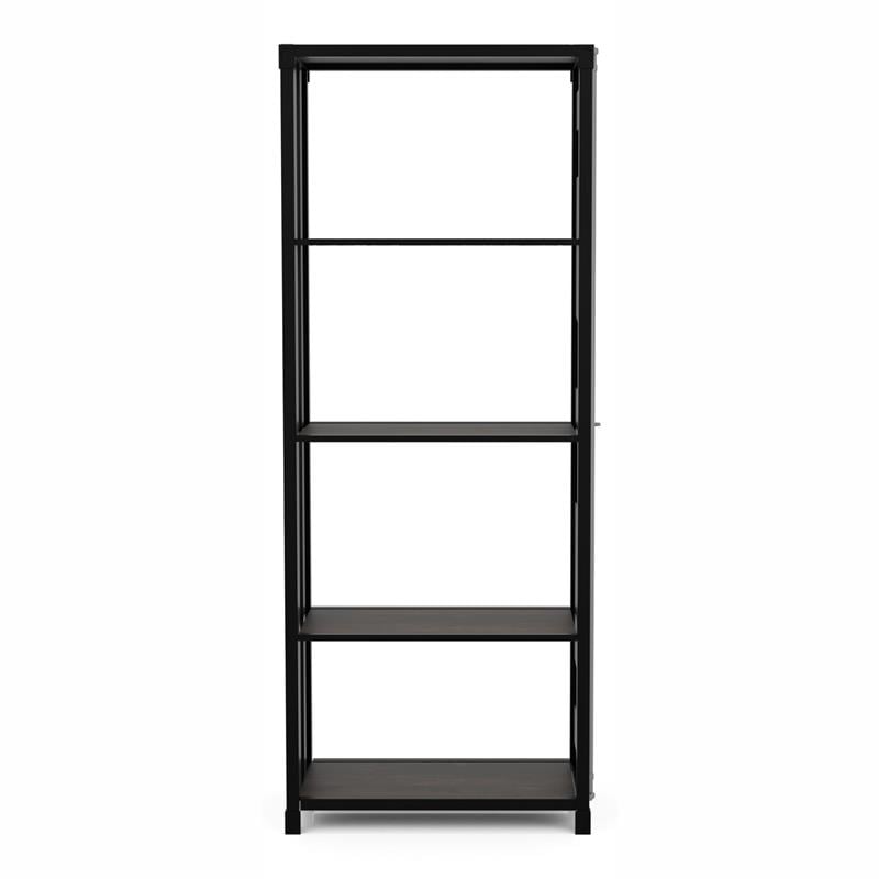 Furniture of America Mandom Modern Metal 4-Shelf Bookcase in Sand Black
