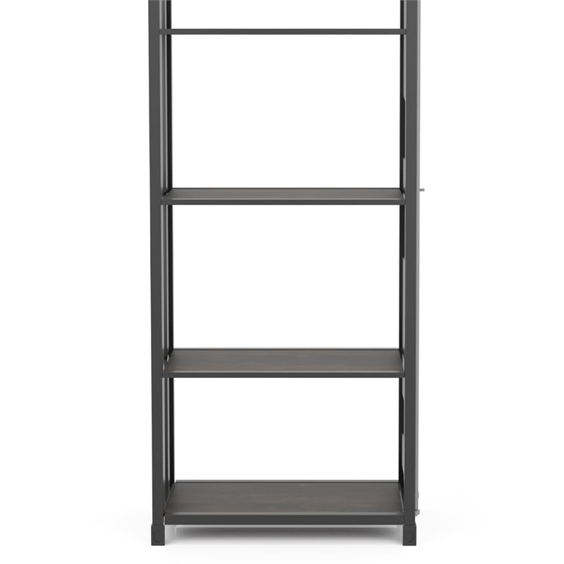 Furniture of America Mandom Modern Metal 4-Shelf Bookcase in Silver Gunmetal