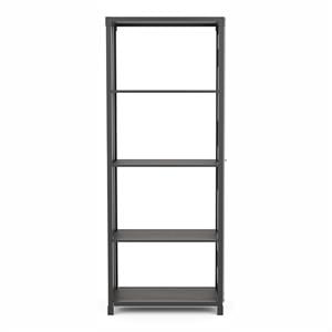 Furniture of America Mandom Modern Metal 4-Shelf Bookcase in Silver Gunmetal