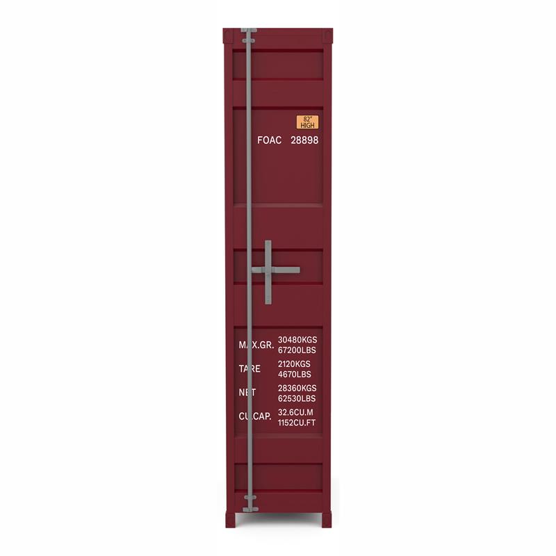 Furniture of America Mandom Modern Metal 4-Shelf Bookcase in Red Powder Coating