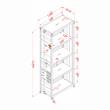 Furniture of America Mandom Modern Metal 4-Shelf Bookcase in Red Powder Coating