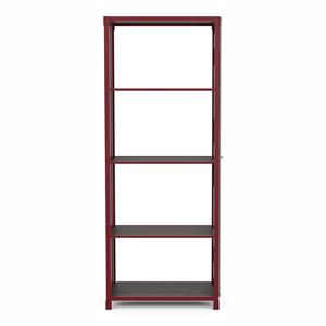 Furniture of America Mandom Modern Metal 4-Shelf Bookcase in Red Powder Coating