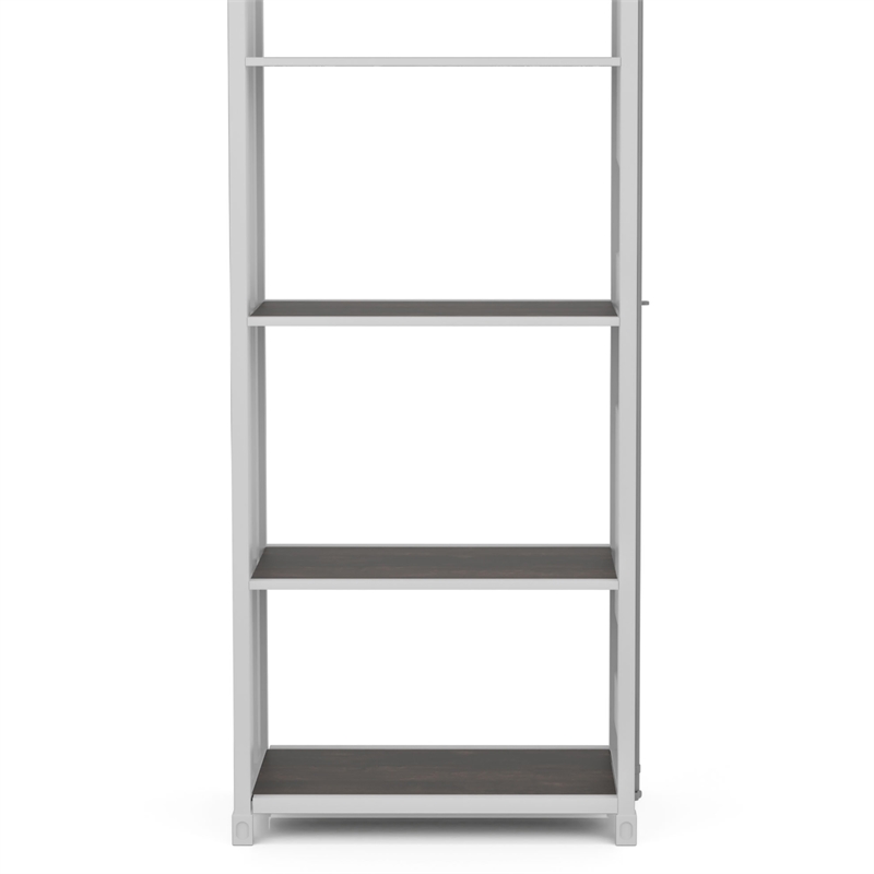 Furniture of America Mandom Modern Metal 4-Shelf Bookcase in Sand White