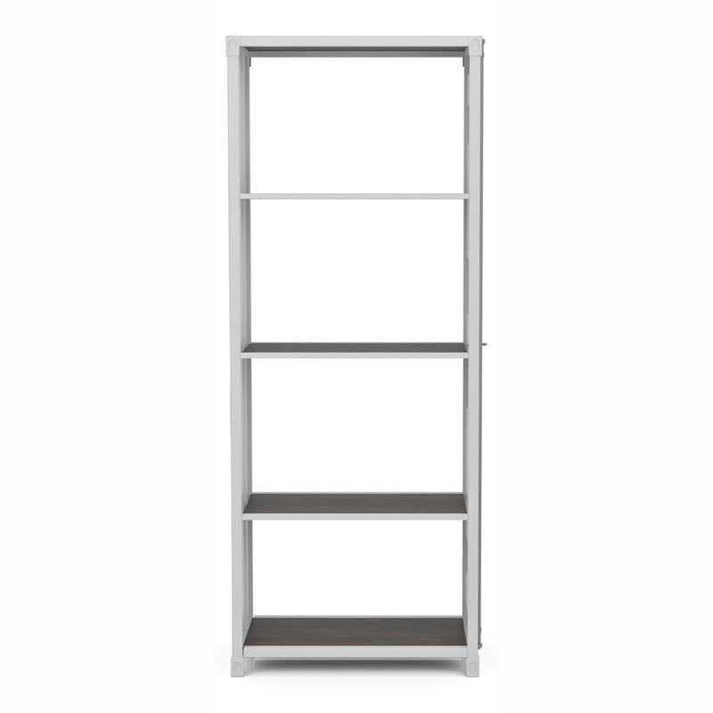 Furniture of America Mandom Modern Metal 4-Shelf Bookcase in Sand White