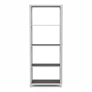 Furniture of America Mandom Modern Metal 4-Shelf Bookcase in Sand White