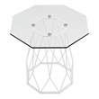 Furniture of America Growder Contemporary Glass Top End Table in White
