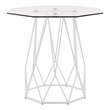 Furniture of America Growder Contemporary Glass Top End Table in White