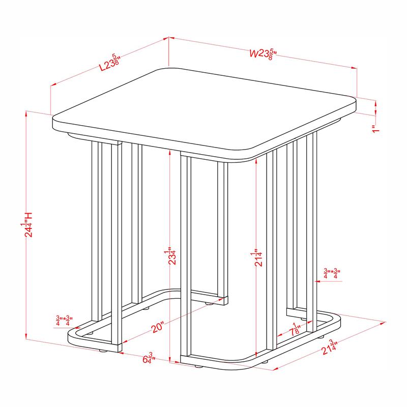 Furniture of America Clotten Contemporary Metal End Table in Black