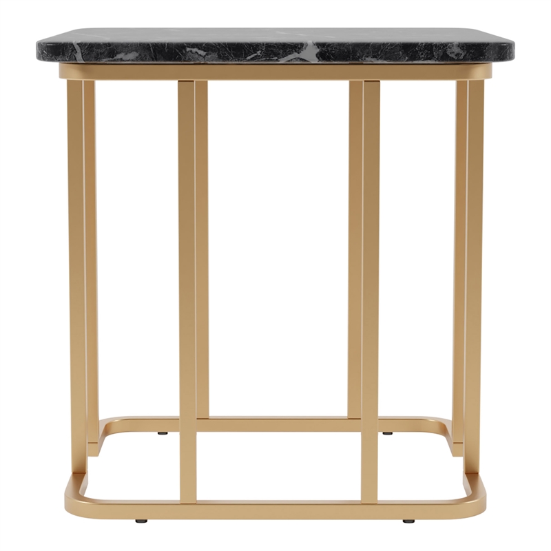 Furniture of America Clotten Contemporary Metal End Table in Black