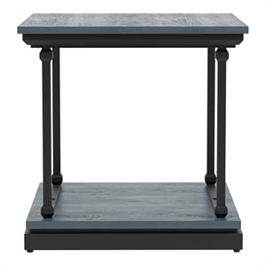 Furniture of America Drewden Transitional Wood End Table in Antique Blue