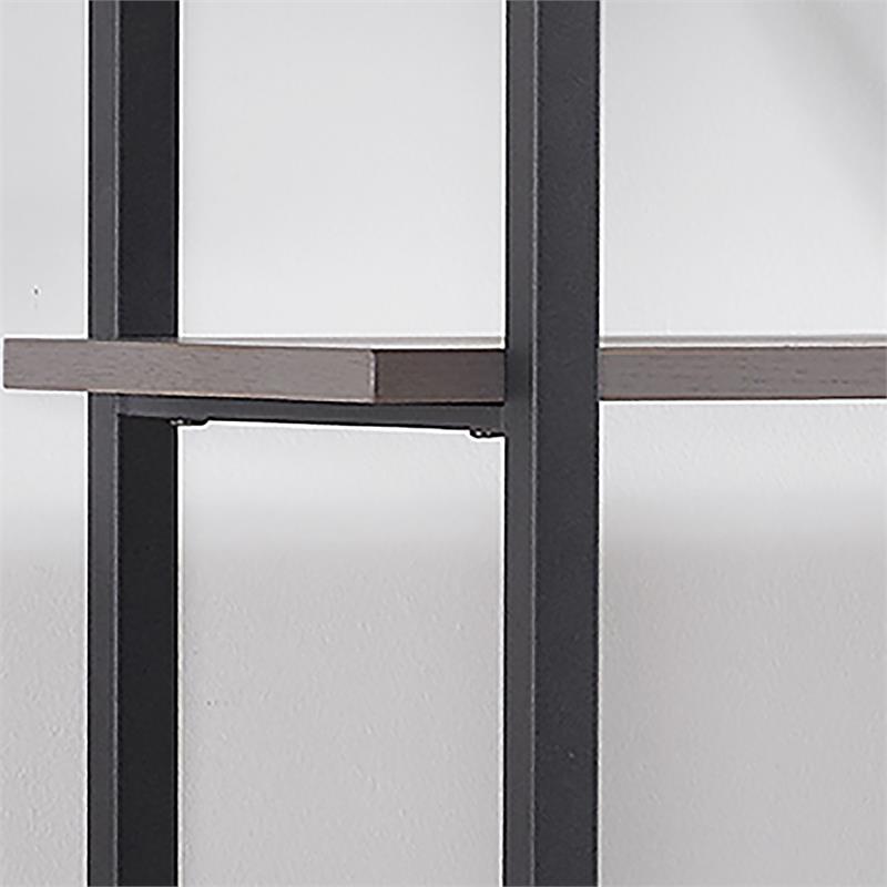 Furniture of America Toggin Industrial Metal 58-Inch Bookcase in Antique Gray