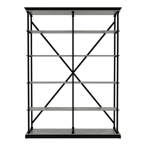 Furniture of America Toggin Industrial Metal 58-Inch Bookcase in Antique Gray