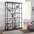 Furniture of America Toggin Industrial Metal 58-Inch Bookcase in Antique Gray