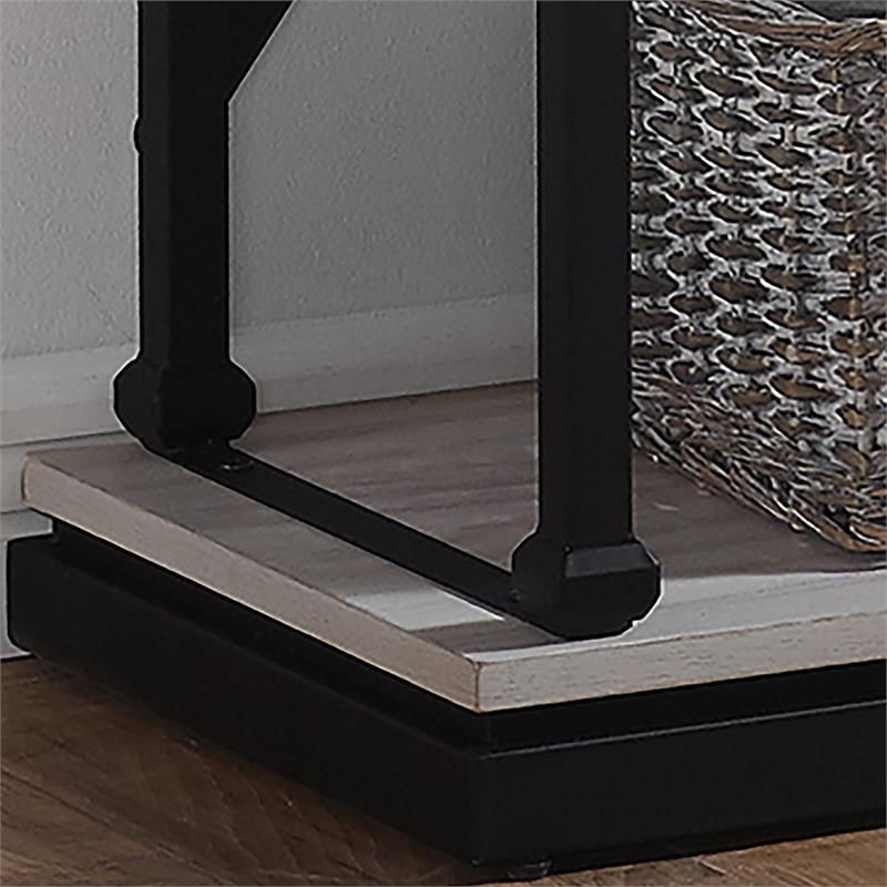 Furniture of America Toggin Industrial Metal 58-Inch Bookcase in Antique White